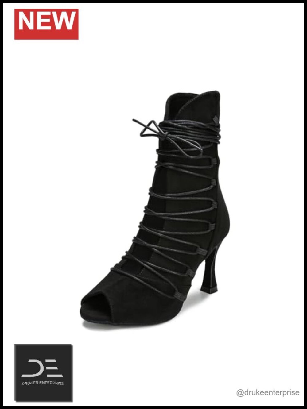 Women's Suede Dance Boots 3.5 Inch Heel Latin Salsa Zipper